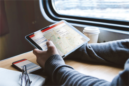 CAS genesisWorld x9 im Vertrieb mobil nutzen, einfache Planung durch Kartendarstellung auch unterwegs auf Reisen