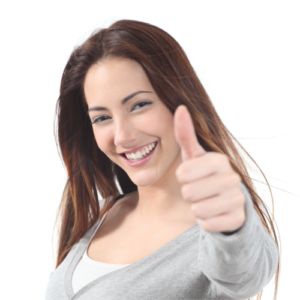 Frau - thumbs up Glückliche Frau mit "thumbs up"-Geste