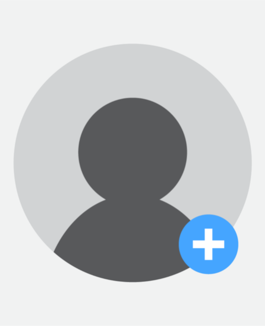 Avatar_nonbinär_550x650px Avatar mit einem blauen Plus-Zeichen