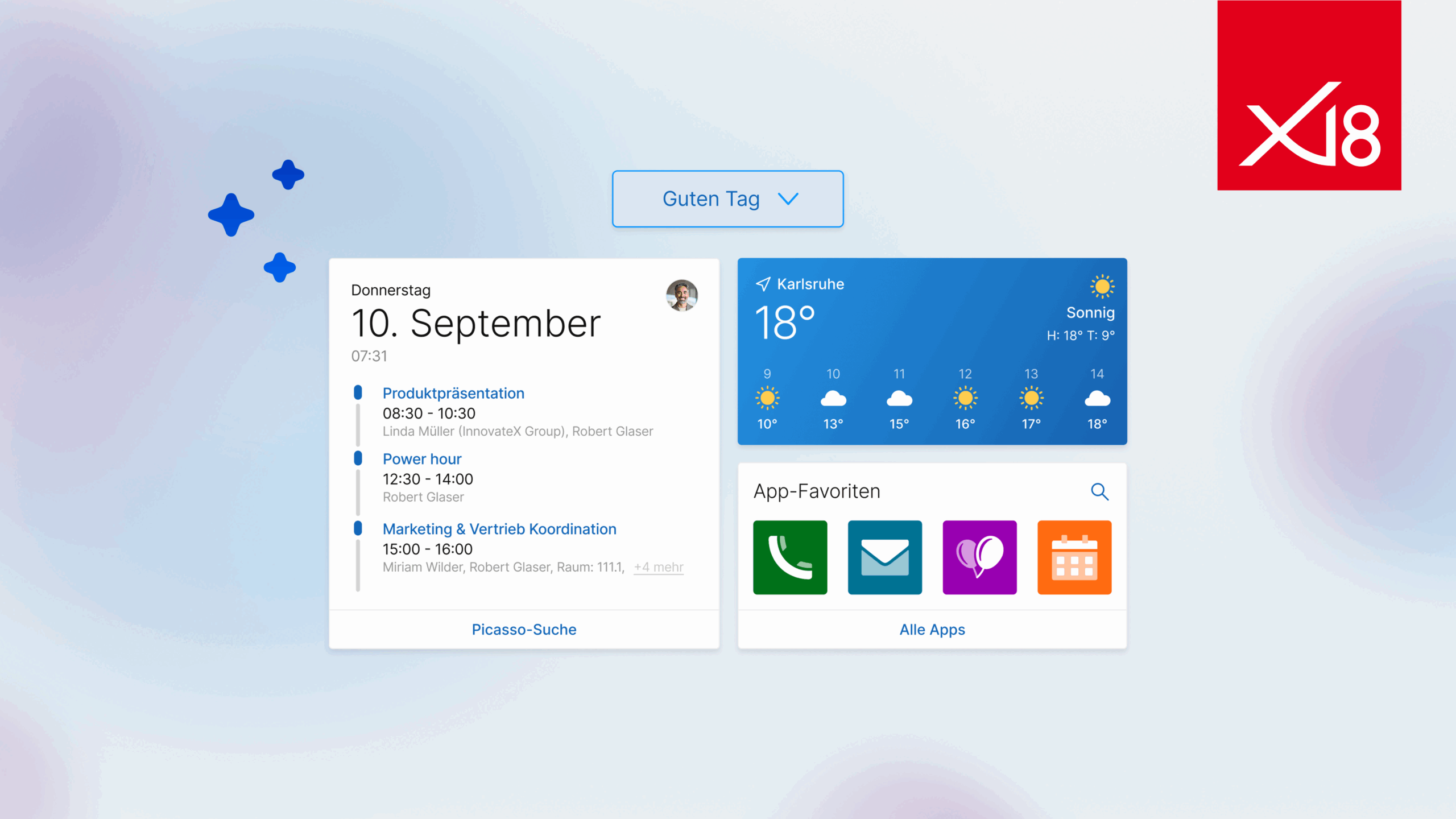 x18 + Logo neues Dashboard der CAS Version x18 mit Logo